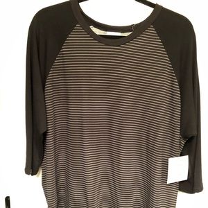 Black and White Striped Baseball T (LuLaRoe Randy)